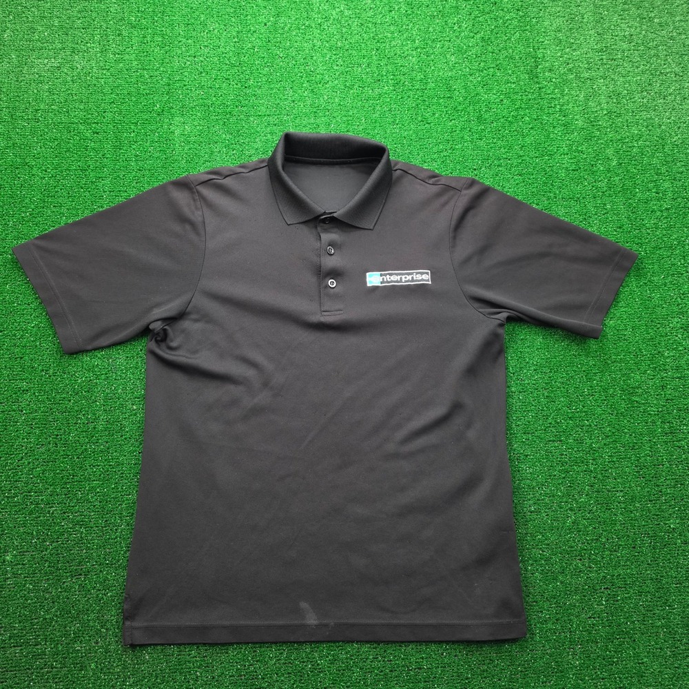 Enterprise Rent A Car Employee Polo Shirt‎ Mens Small/Medium  Black Uniform Work